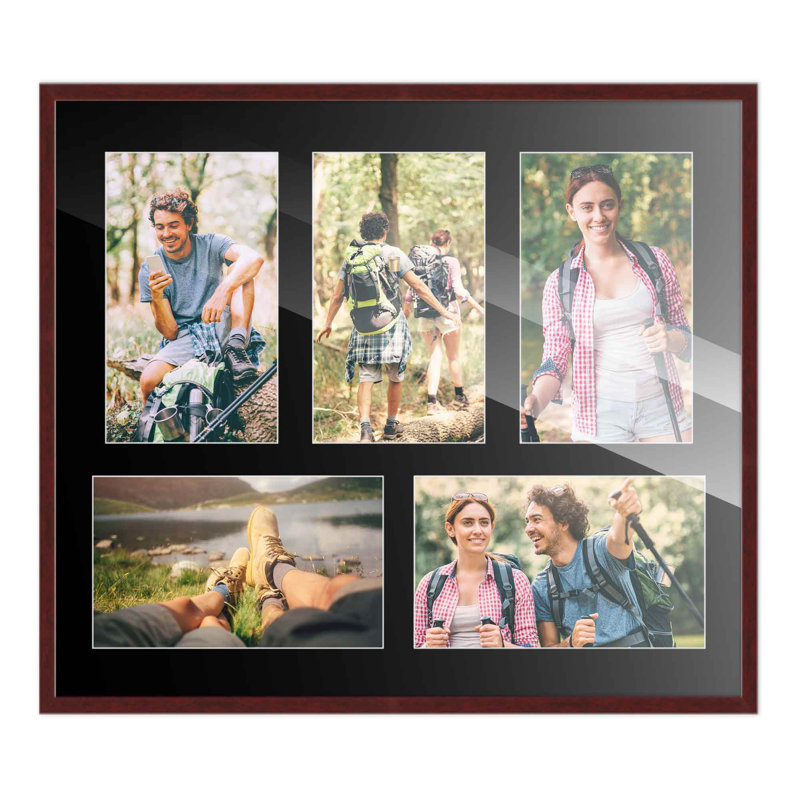 Cadre en bois, 4 po x 6 po, 12 po x 14 po, Brun foncé / noir