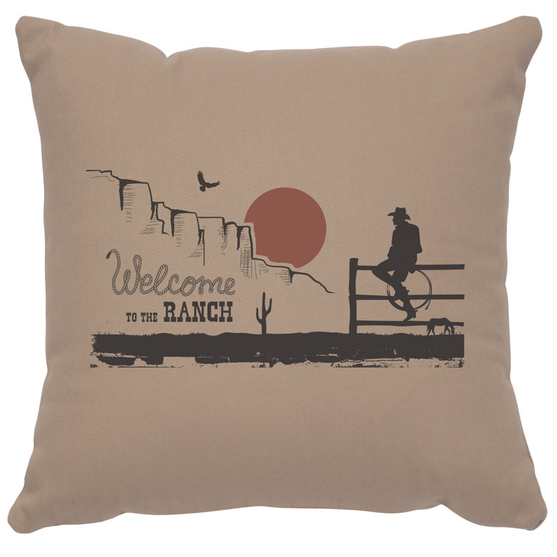 Coussin Wooded River Image - Welcome Ranch - Coton albâtre, Albâtre
