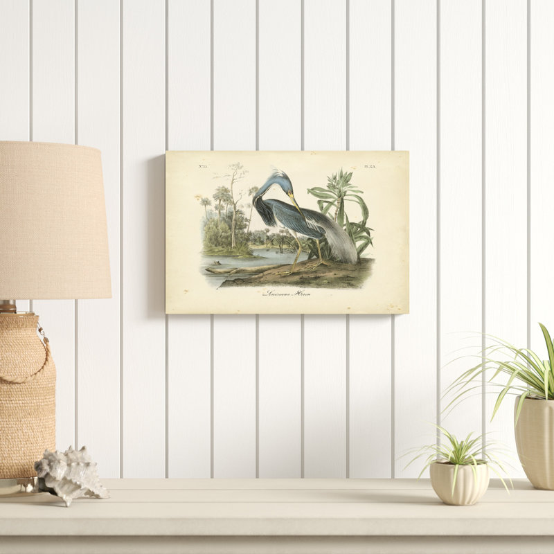 Louisiana Heron, peinture sur toile, H 12 po x l 18 po