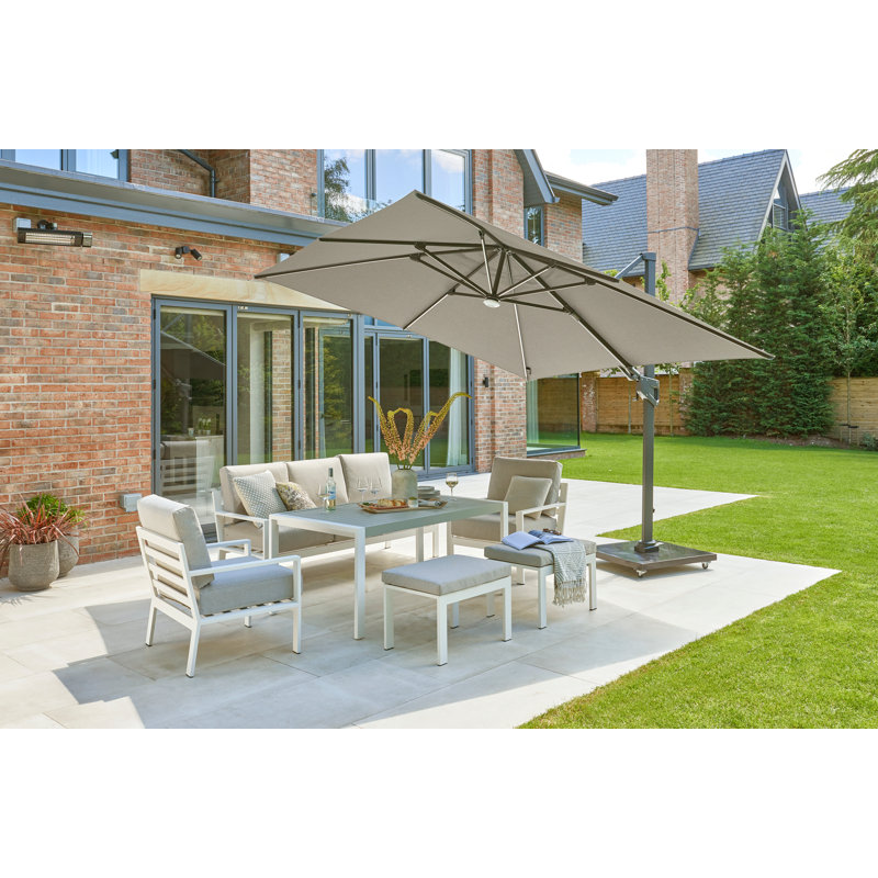 Pranet - Royce 3m Square Cantilever, Soft Grey