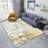 Rectangle Illa Abstract Machine Made Power Loom Rectangle 4' x 5'3" Polyester Indoor / Outdoor Area Rug in Gold Marble