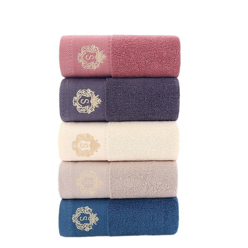 Ensemble de 5 serviettes d'hôtel / invité, brodé de luxe, multi-usages, à séchage rapide, doux / absorbant, 29 po x 14 po