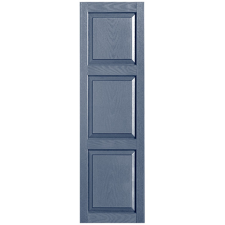 Custom Three Panel Cottage-Style Raised Panel Vinyl Shutters Pair