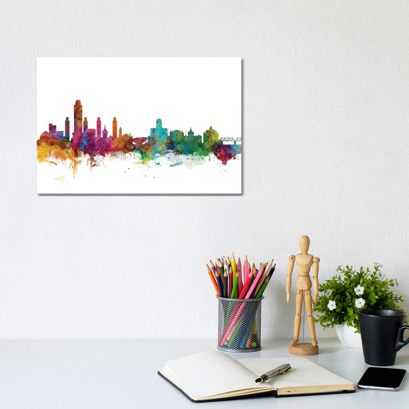 Albany, New York Skyline by Michael Tompsett - Wrapped Canvas Gallery-Wrapped Canvas Giclée, 20.32 cm H x 30.48 cm W