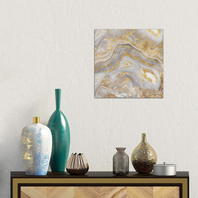 «Agate Allure II» - Impression sur papier avec cadre flottant, H 18 po x l 18 po x 1,5 po, Toile tendue