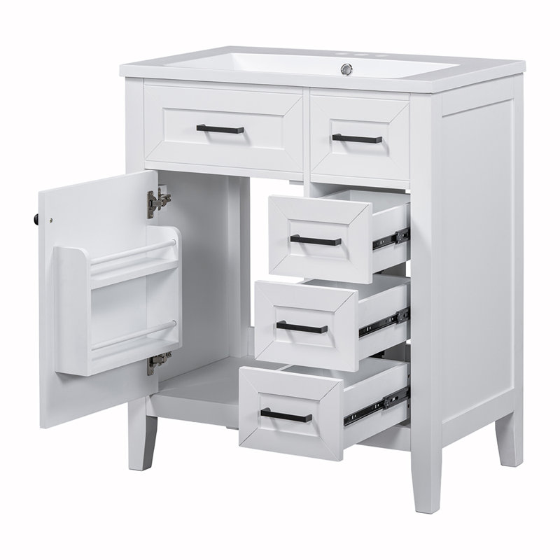 Ensemble de meuble-lavabo avec lavabo, Blanc