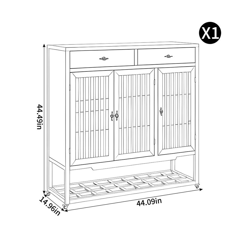 Armoire à chaussures mobile de style chinois