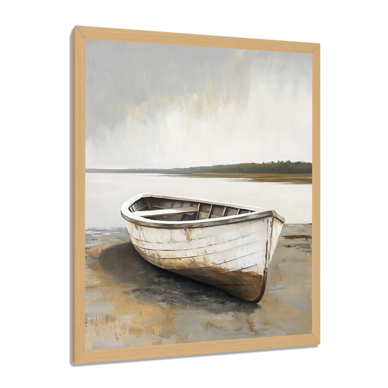 Art mural mural «Rivered Weathered Shore», H 40 po x l 30 po, Cadre naturel