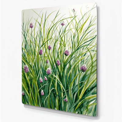 Aquarelle botanique 69, art mural en métal beige