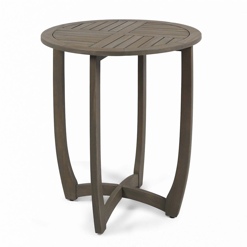 Round Solid Wood Dining Table(Only Table), Gray