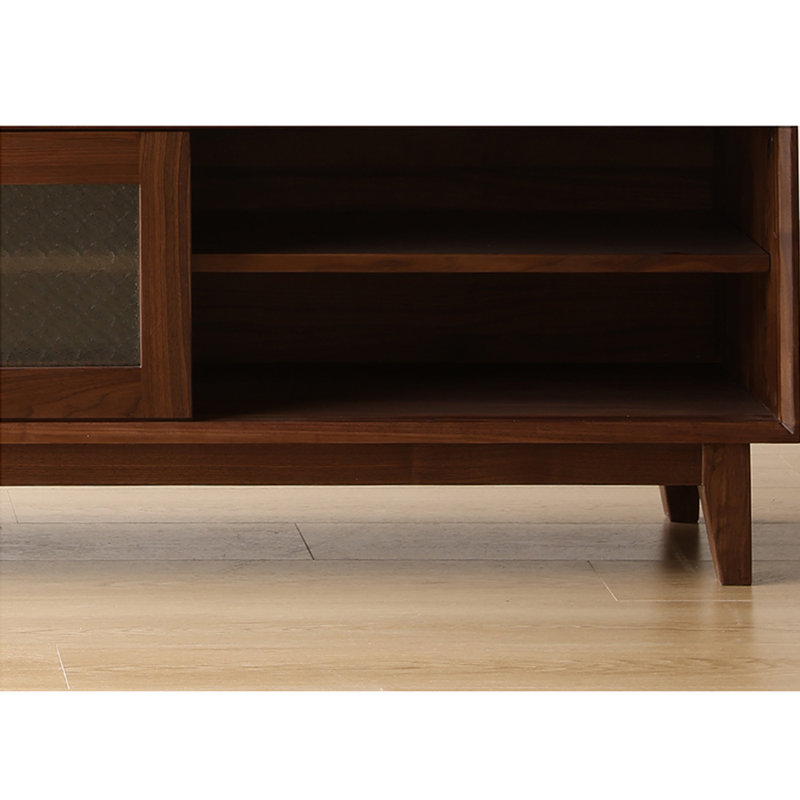 Black Walnut TV Stand with Multiple Features