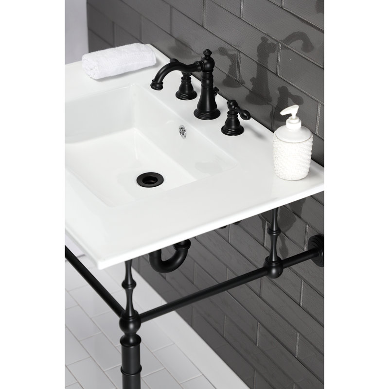 Matte Black Brass Console Sink Legs for Edwardian Style