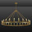 24 lumières suspendues rondes de style chandelier de style roue de chariot de style campagnard à 24 lumières pour îlot de cuisine-36179629