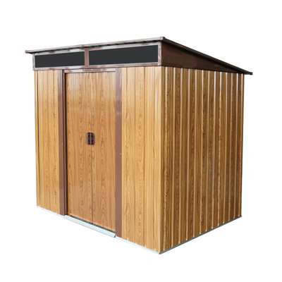 6Ft X 5Ft Outdoor Coffee Metal Storage Facility, Strong Galvanized Steel & Aluminum Construction, Foundation Platform, Lockable Sliding Doors, Easy Assembly Steps, Stand, Offered