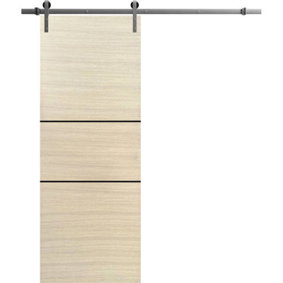 Panelled Wood Finish Barn Door