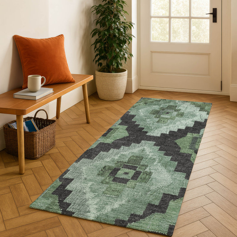 Premium Machine Washable Farolt AMF1894 Aztec Rug, Runner 2'3" x 7'6"