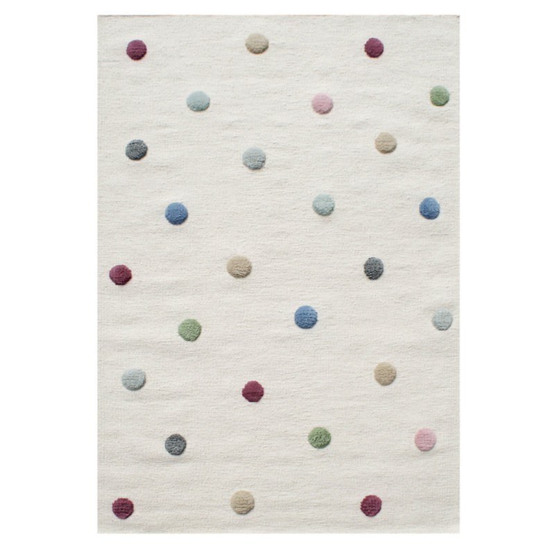 Polka Dots Wool Hand Woven Area Rug, Rectangular 160 x 230cm