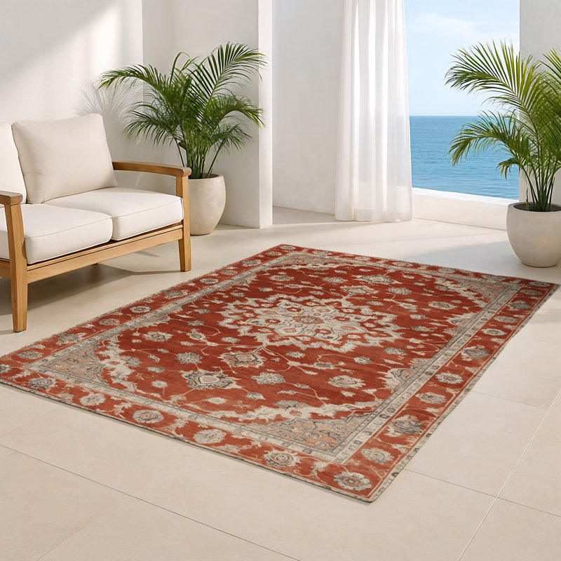 Tapis intérieur et extérieur brun Overdyed, Rectangulaire 2 pi x 3 pi