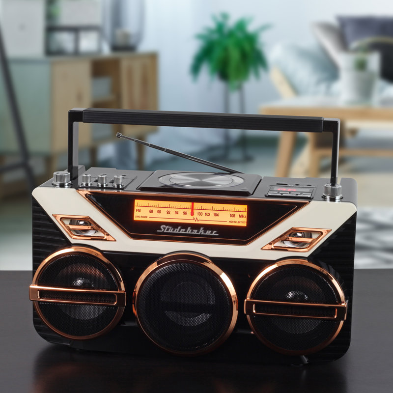 Portable Decorative Radio with Bluetooth, Black