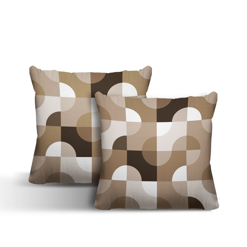 Coussin décoratif carré intérieur / extérieur Milda, Beige, L 19 po x H 19 po