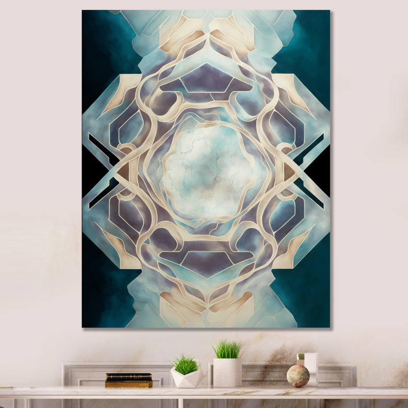 Impression sur toile tendue géométrique sacrée en couleurs rétro X, L 12 po x H 20 po