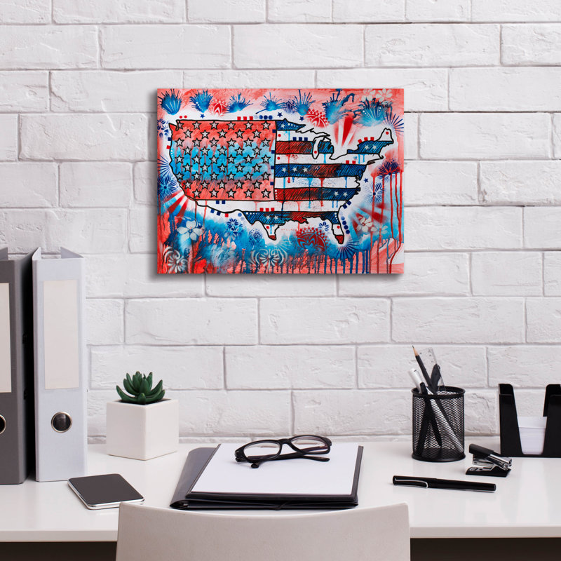«America United» par Dean Russo, H 12 po x l 16 po x P 0,75 po