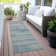 Machine Washable Indoor/Outdoor Xhevrie Teal Rug