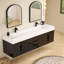 Finition du meuble-lavabo mural simple 72 po Jessica: chêne blanc-72495643
