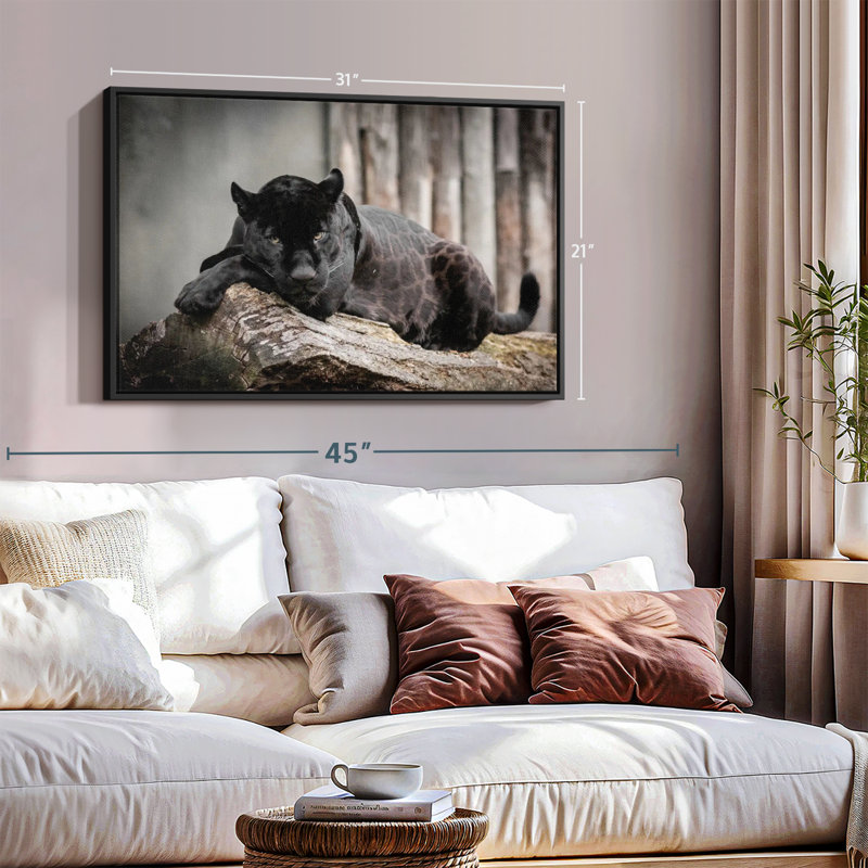 " Lounging Black Panther Canvas Print ", 21" H x 31" W