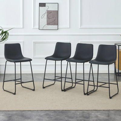 Modern PU Material Bar Stools Set - Stylish And Versatile For Various Spaces by George Oliver