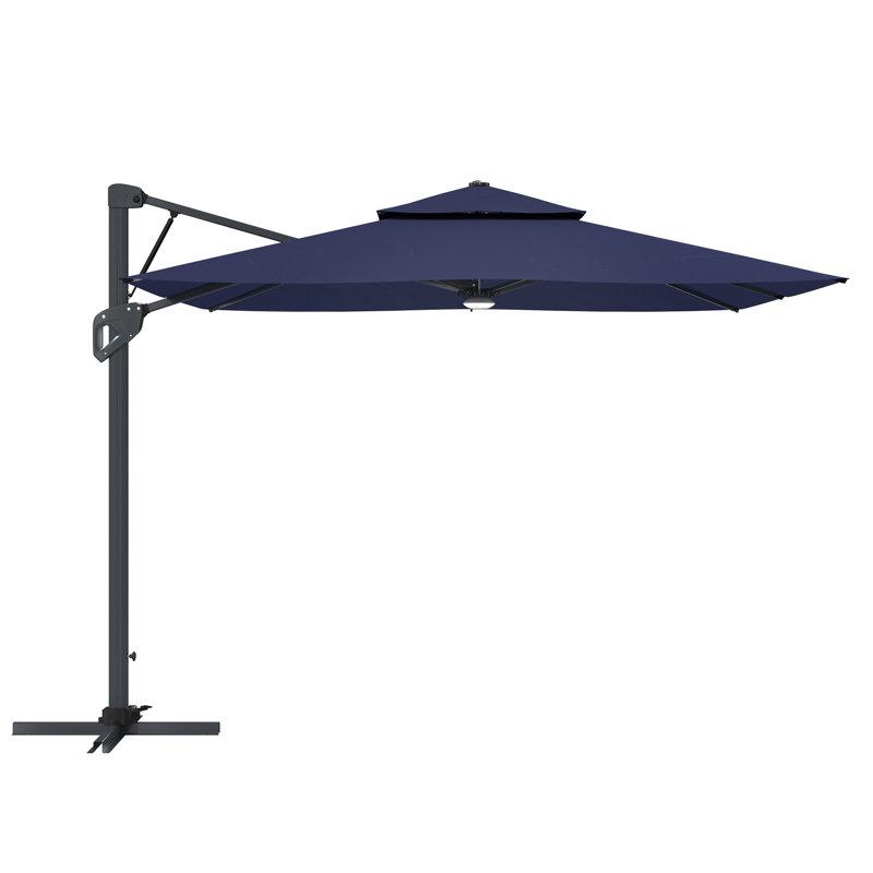 Parasol en porte-à-faux carré Gilda, Bleu marine
