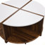 4 pièces de table basse ronde industrielle, assemblage robuste et facile, 2 niveaux avec rangement pour le salon, le jardin-513683085
