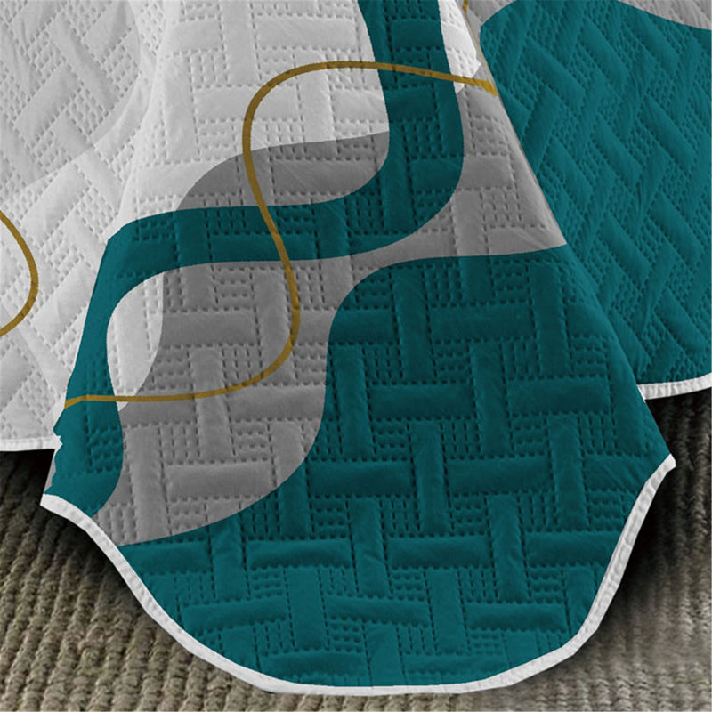 5pcs Quilt Bed Cover Set Reversible Premium Soft Bedspread Coverlet Bedding Set, Full