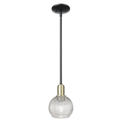 Arcadia - Shackleford - 1 Light Basketweave Stem Hung Mini Pendant