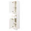 Grande armoire de rangement blanche de 70,87 po avec 2 portes et 2 tiroirs, unité de plancher étroite avec tablettes réglables pour la salle de bain, la cuisine et le salon | Idée cadeau