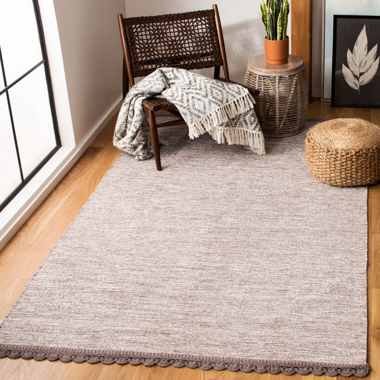 Mohnton Hand Woven Cotton Solid Color Rug
