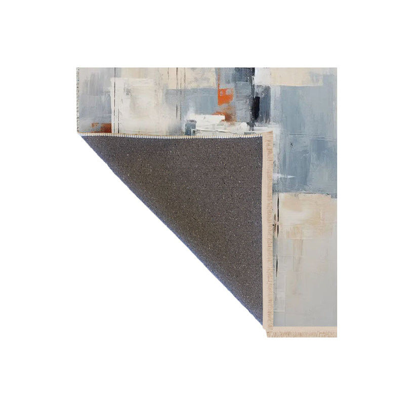 Tapis décoratif moderne à motifs abstraits et lavables à la machine, Tapis de couloir 4 pi 11 po x 9 pi 10 po inclus