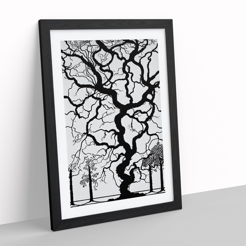 Monochrome Tree No.4 - Framed Print, Black Framed, 64cm H x 46cm W x 2cm D