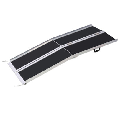 wheel chair ramp 6ft ,aluminium threhold ramp,Portable and Foldable, 600 Pound Capacity, Non-Skid Surface, Two Separate Pieces
