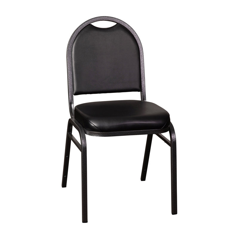 Hercules Series Commercial Dome Back Stacking Banquet Chair with Metal Frame, Silver Vein