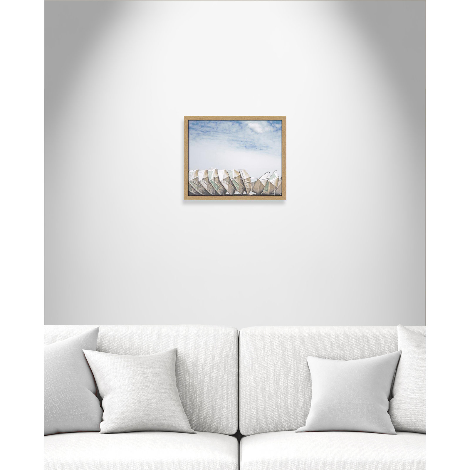 Hennecy "Wooden Boats" Print by Leah Straatsma, 16" H x 19" W x 1.25" D, Natural