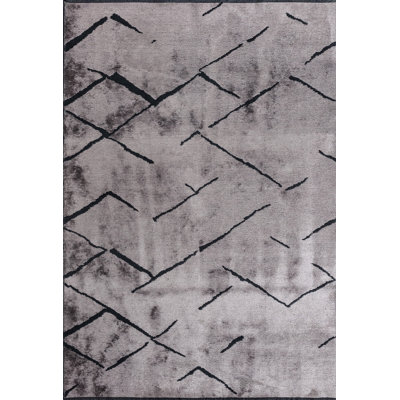 Rapture Black Gray Abstract Luxury Area Rug