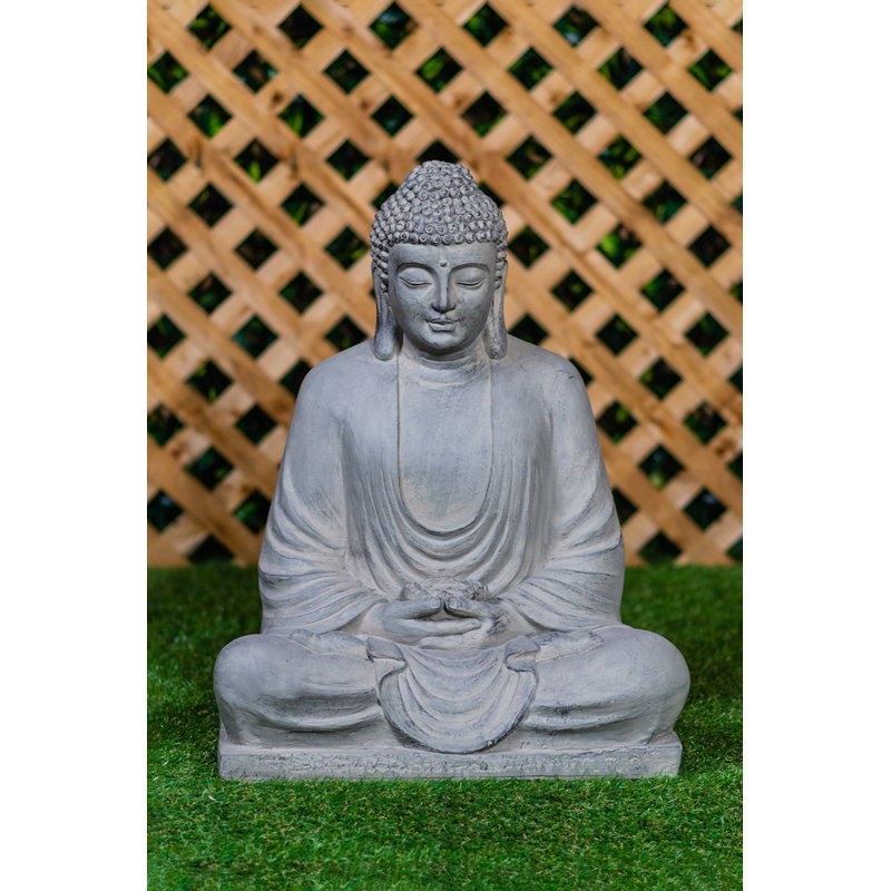 Statue Bouddha méditant, H 18,9 po x l 10,43 po x P 13,58 po