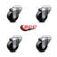 Ensemble de roulettes pivotantes en caoutchouc souple 3 pouces