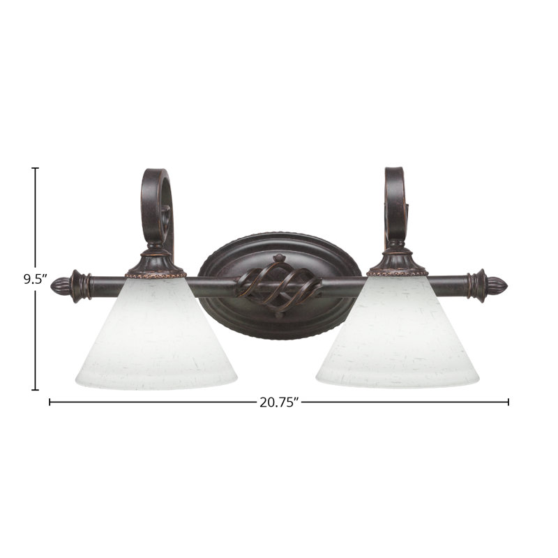Eleganté 2 Light Bath Bar, White Muslin