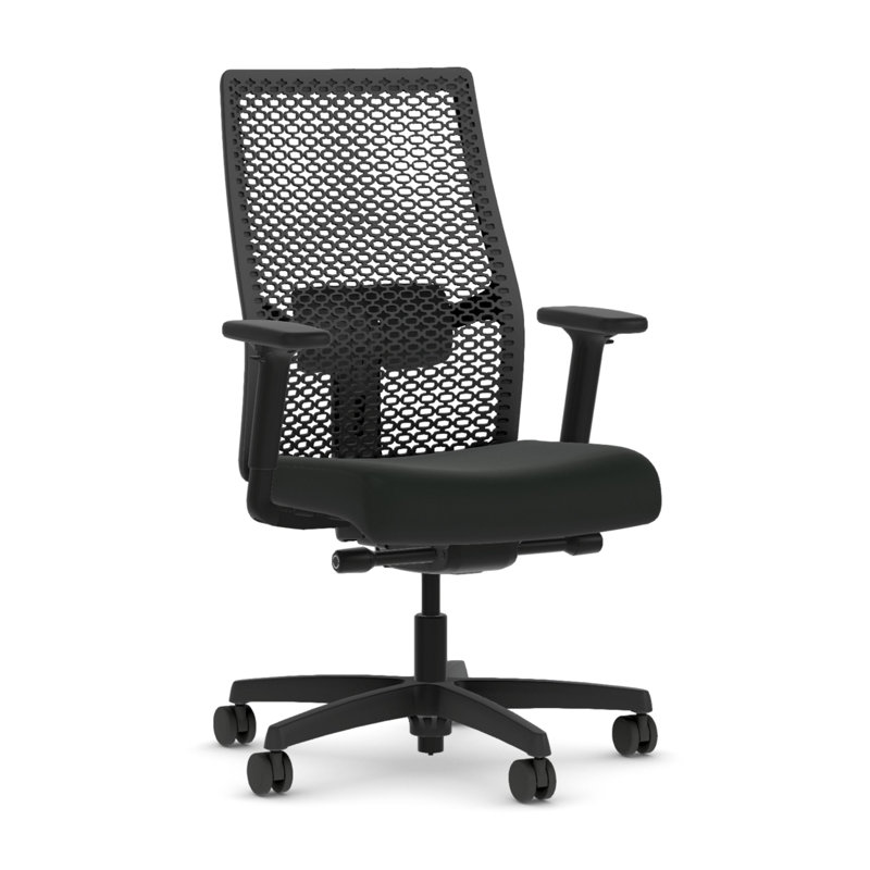 Chaise de bureau ergonomique Reon HON Ignition 2.0, inclinaison avancée, structure noire, noir, Noir, Inclinaison avancée