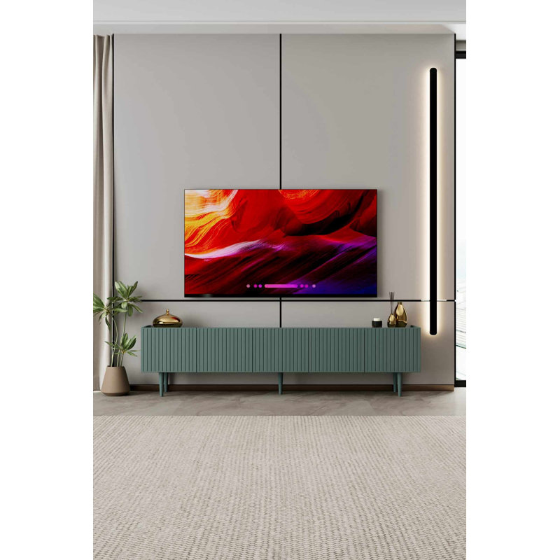 Meuble télé, 11.42" H x 94.49" W x 7.87" D, Mint