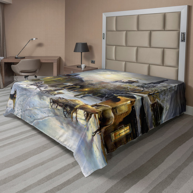Multicolore Ambesonne, Drap plat pour très grand lit californien
