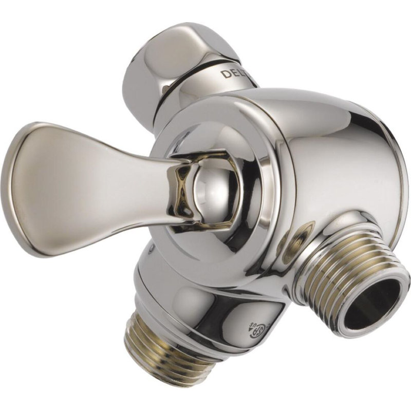 Inverseur de bras de douche à 3 voies Universal Showering Components pour douche à main, Nickel poli brillant