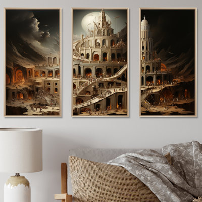 Tour de Babel Browns, terre religieuse - ensemble de décorations murales Christianisme